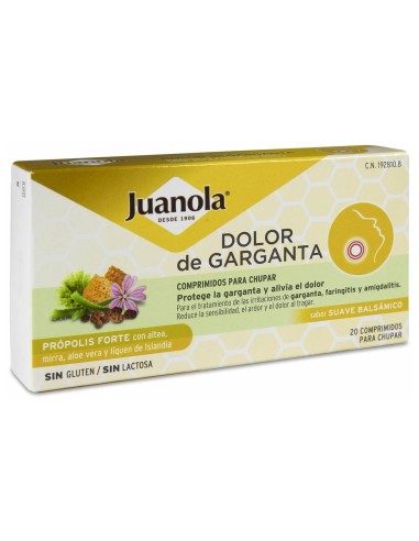 Juanola Dolor De Garganta Propolis Forte Sabor Suave Balsamico 20 Comprimidos