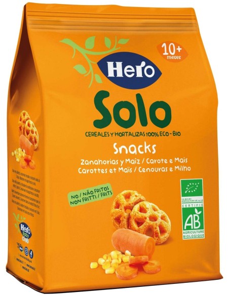 Hero Baby Solo Snack De Zanahoria Y Maíz, 6 Unidades