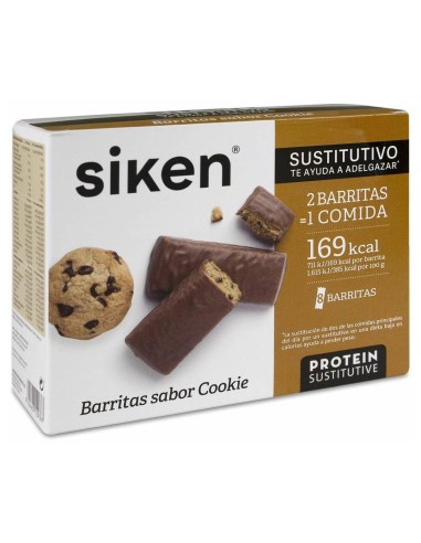 Siken Protein Sustitutivo Barrita 44 G Cookie 8 U