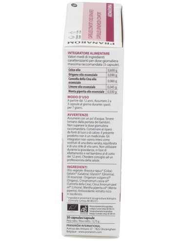 Pranarôm Aromafemina Cápsulas Confort Vías Urinarias Bio 30Caps