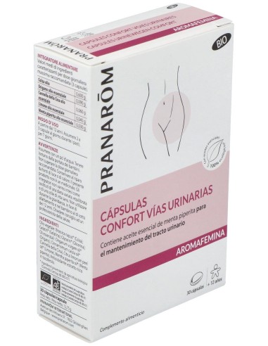 Pranarôm Aromafemina Cápsulas Confort Vías Urinarias Bio 30Caps