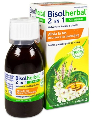 Sanofi Bisoherbal 2 En 1 Jarabe Sin Azúcar 133Ml