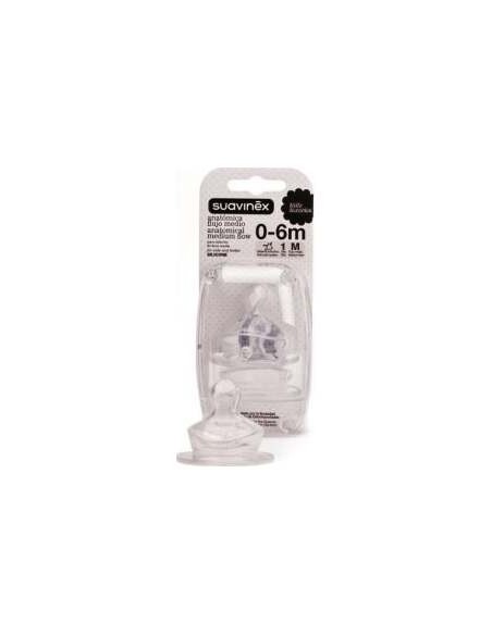 Suavinex Tetina Anatómica De Silicona Talla 1M, 2 Uds