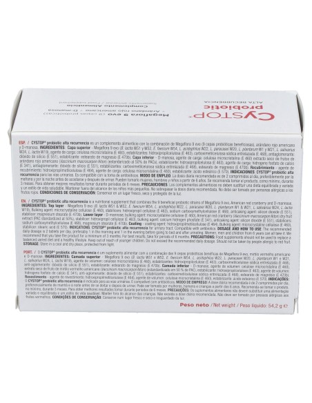 Cystop Probiotic Alta Recurrencia 60Comp.