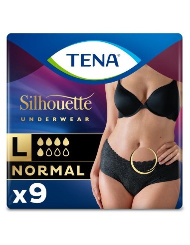 Tena Compresas Silhouette Negra Baja M 12 Unidades