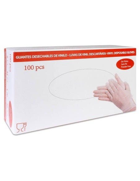 Guantes Desechables De Vinilo Talla L, 100 Uds