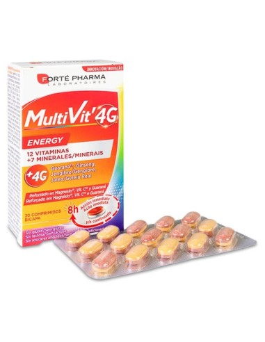 Forté Pharma Multivit 4G Energy, 30 Cápsulas