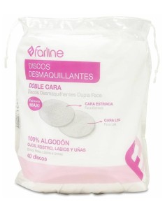 Farline Discos Desmaquillantes Maxi Ovalados Doble Cara, 40 Uds
