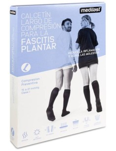 Medilast Calcetín Largo Para Fascitis Plantar Color Negro Talla M, 1 Ud