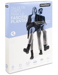 Medilast Calcetín Corto Para Fascitis Plantar Color Negro Talla M, 1 Ud
