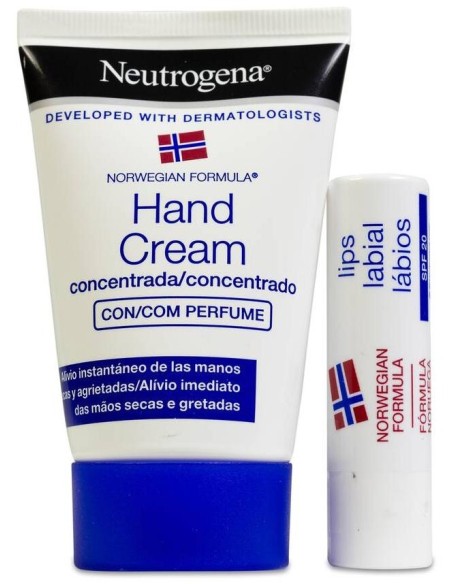 Pack Neutrogena Crema Manos + Stick Labial, 50 Ml + 15 Ml