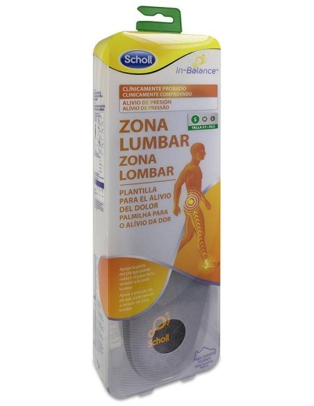 Scholl In-Balance Plantilla Alivio Zona Lumbar 37-39, 1 Par