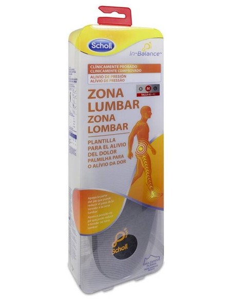 Scholl In-Balance Plantilla Alivio Zona Lumbar 40-42, 1 Par