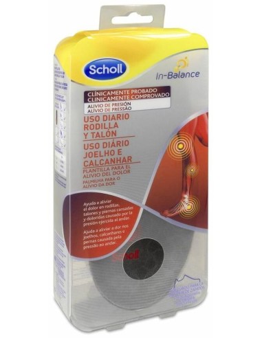 Scholl In-Balance Uso Diario Rodilla Y Talón Talla 40-42, 1 Par