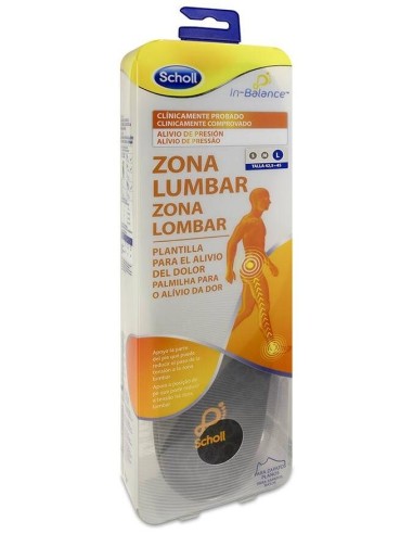 Scholl In-Balance Plantilla Alivio Zona Lumbar 42.5-45, 1 Par