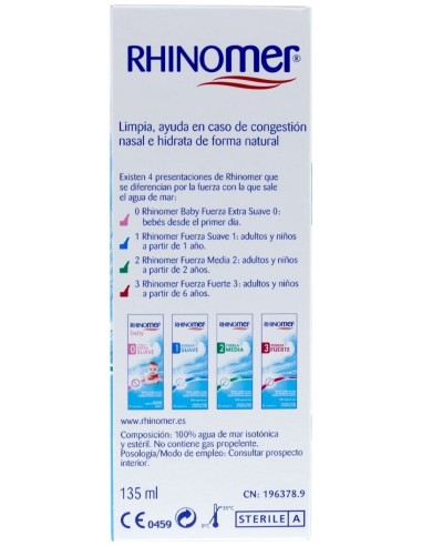 Rhinomer Limpieza Nasal Fuerza 2 Nebulizador, 135 Ml