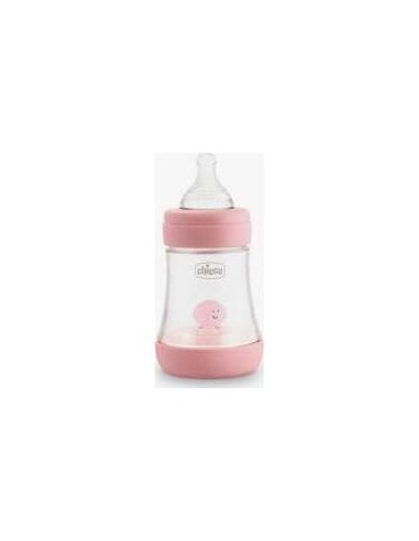 Chicco Biberón Perfect5 0+ Meses Silicona Rosa, 150 Ml