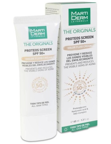 Martiderm The Originals Proteos Screen Spf50+ Color Fluid Crema, 40 Ml