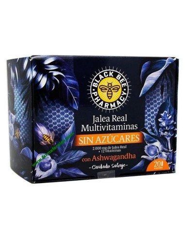 Black Bee Jalea Real Multivitaminas Sin Azúcar, 20 Ampollas