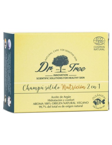 Dr. Tree Champú Sólido 2 En 1 Nutrición, 75 G