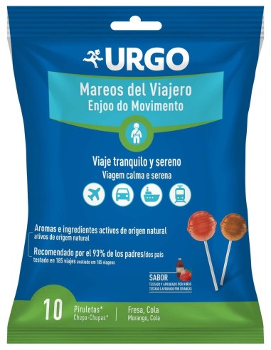 Urgo Mareos Del Viajero Piruletas, 10 Unidades