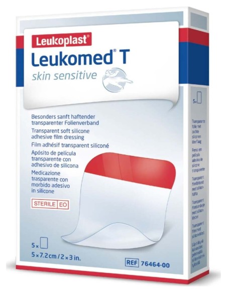 Leukomed T Plus Piel Sensible 5 X 7.2 Cm, 5 Unidades