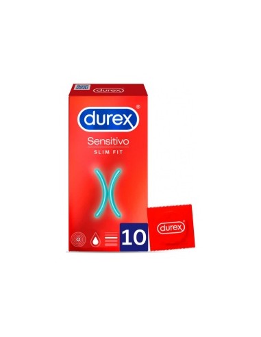 Durex Profiláctico Sensitive Slim Fit, 10 Unidades