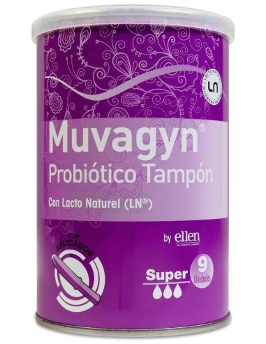 Muvagyn Probiótico Tampón Aplicador Super, 9 Unidades