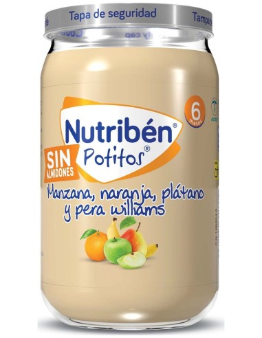 Nutribén Potito Manzana, Naranja, Plátano Y Pera Williams, 235 G