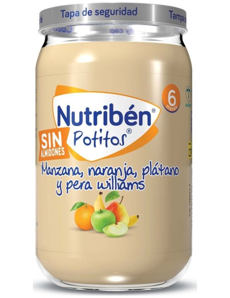 Nutribén Potito Manzana, Naranja, Plátano Y Pera Williams, 235 G