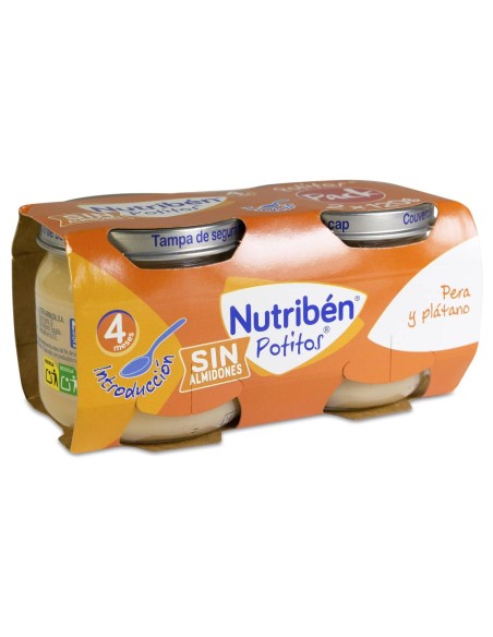 Pack Nutribén Potitos Pera Y Plátano, 2 X 120 G