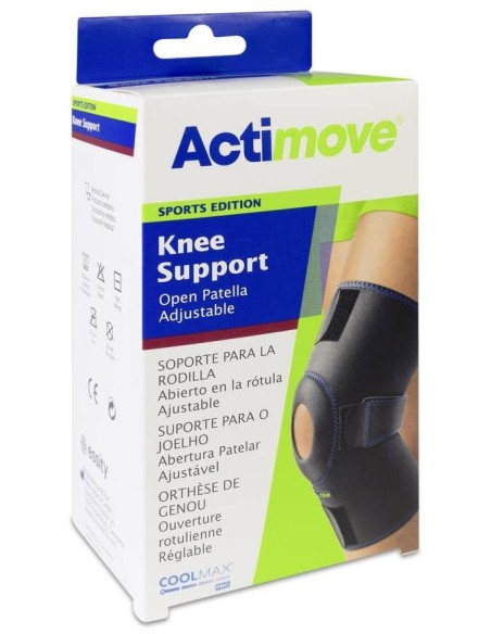 Actimove Rodillera Rótula Abierta Talla Única Negro, 1 Unidad
