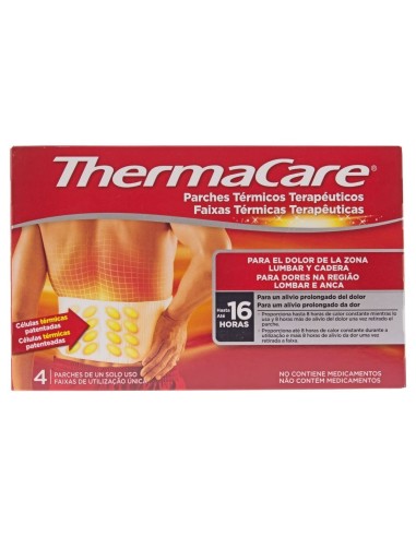 Thermacare Pareches Térmicos Terapeuticos Lumbar Cadera, 4 Unidades