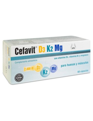 Cefavit Vitaminas D3 Y K2, 60 Cápsulas