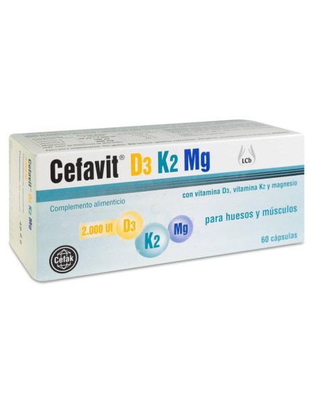 Cefavit Vitaminas D3 Y K2, 60 Cápsulas
