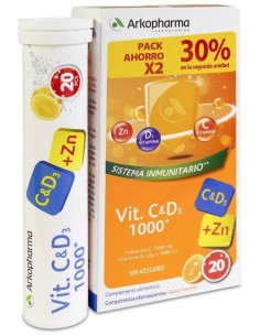 Arkopharma Vitamina C + D3 1000Mg + Zinc Efervescente 2X20Comp