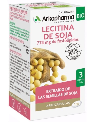 Arkopharma Arkocáspulas Lecitina De Soja 400 Mg, 200 Cápsulas