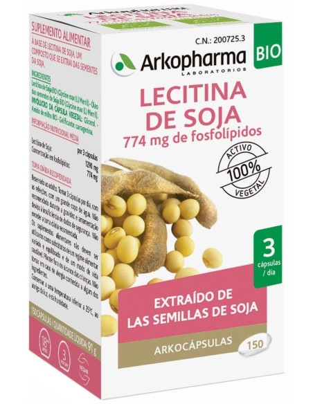 Arkopharma Arkocáspulas Lecitina De Soja 400 Mg, 200 Cápsulas