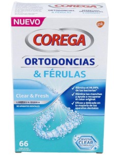 Corega Ortodoncias Y Férulas, 66 Tabletas Limpiadoras