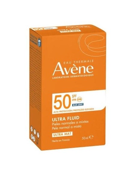 Avène Solar Ultra-Mat Fluido Pieles Mixtas A Grasas Spf50+ 50Ml