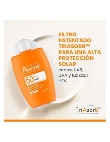 Avène Solar Ultra-Mat Fluido Pieles Mixtas A Grasas Spf50+ 50Ml