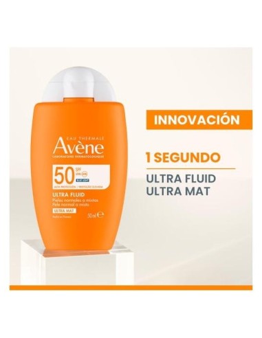 Avène Solar Ultra-Mat Fluido Pieles Mixtas A Grasas Spf50+ 50Ml