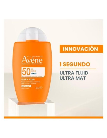 Avène Solar Ultra-Mat Fluido Pieles Mixtas A Grasas Spf50+ 50Ml