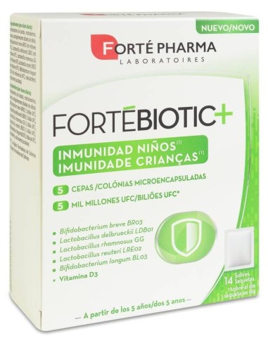 Forté Pharma Fortébiotic+ Inmunidad Niños, 14 Sobres