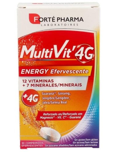Forté Pharma Multivit 4G Energy Efervescente, 30 Comprimidos