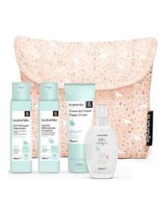 Suavinex Pack Neceser Tela Baby Care Essentials Rosa + 4 Productos