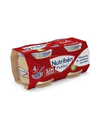 Bipack Nutribén Potitos Menestra De Verduras Con Pavo, 2 Unidades X 120 G