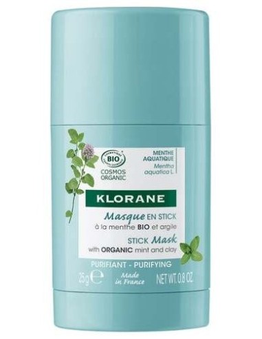Klorane Mascarilla En Stick A La Menta Acuática Bio Y Arcilla, 25 G