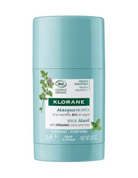 Klorane Mascarilla En Stick A La Menta Acuática Bio Y Arcilla, 25 G