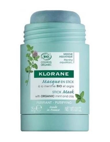 Klorane Mascarilla En Stick A La Menta Acuática Bio Y Arcilla, 25 G